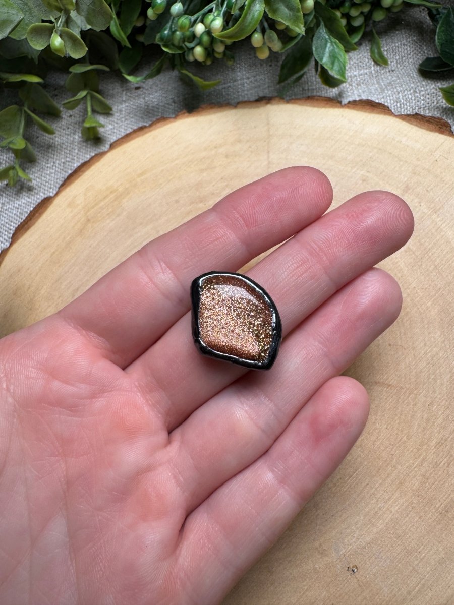 Goldstone Ring Size 6 by Copper Ashes