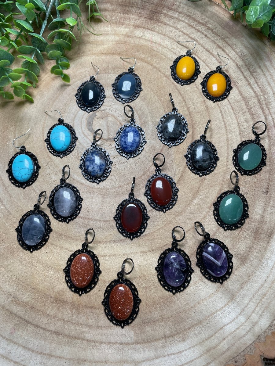 Gothic Style Crystal Earrings by Copper Ashes