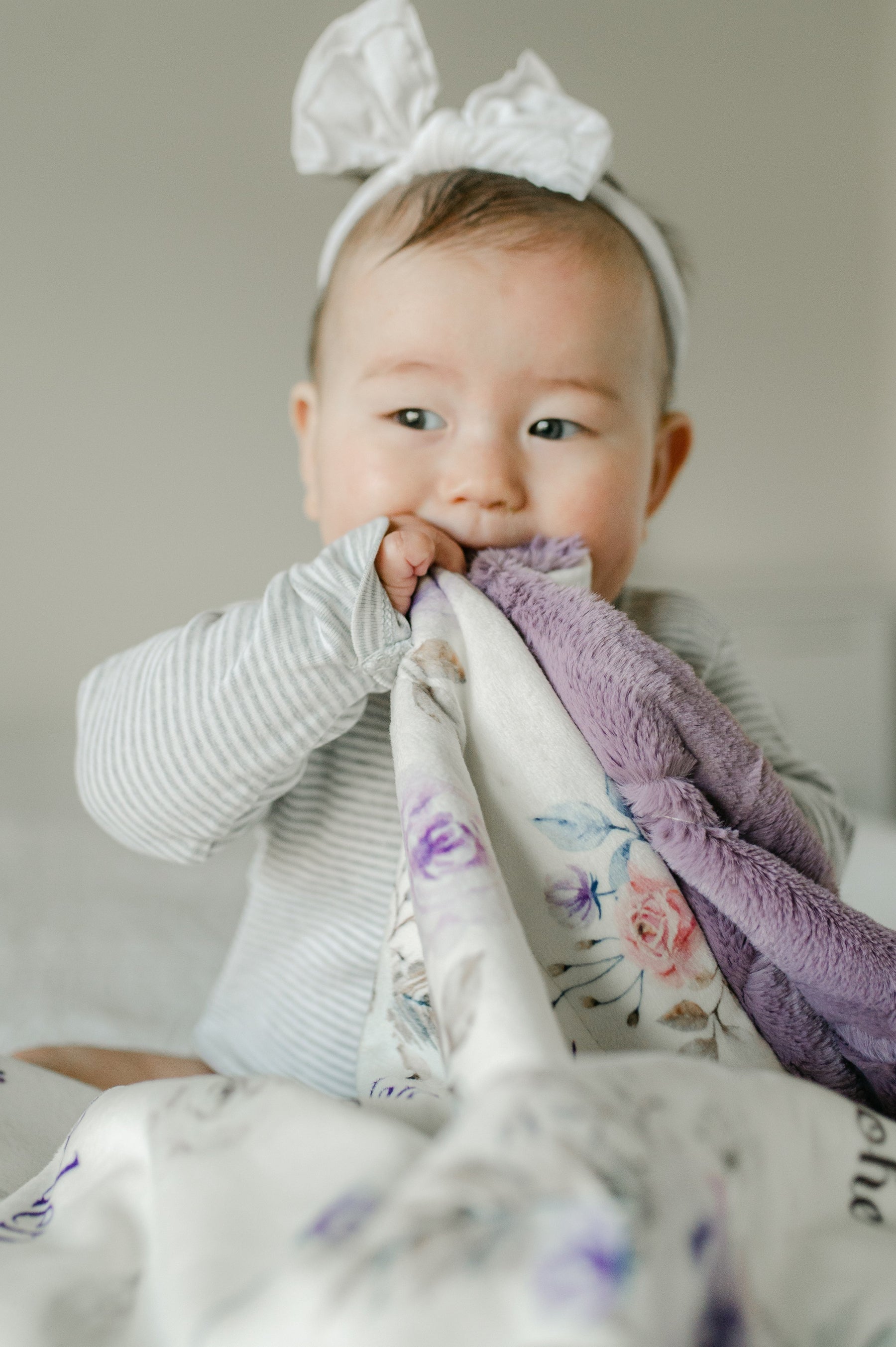 Crystal Jean Lavender Personalized Minky Baby Blanket by AGreatBaby — view 5 of 17