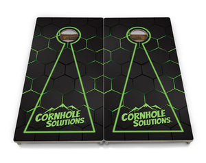 Glow Hole Black Backgound Cornhole Boards - Professional Tournament Series