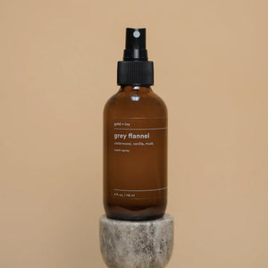 Grey flannel room + linen spray by gold + ivy, room spray main product photo