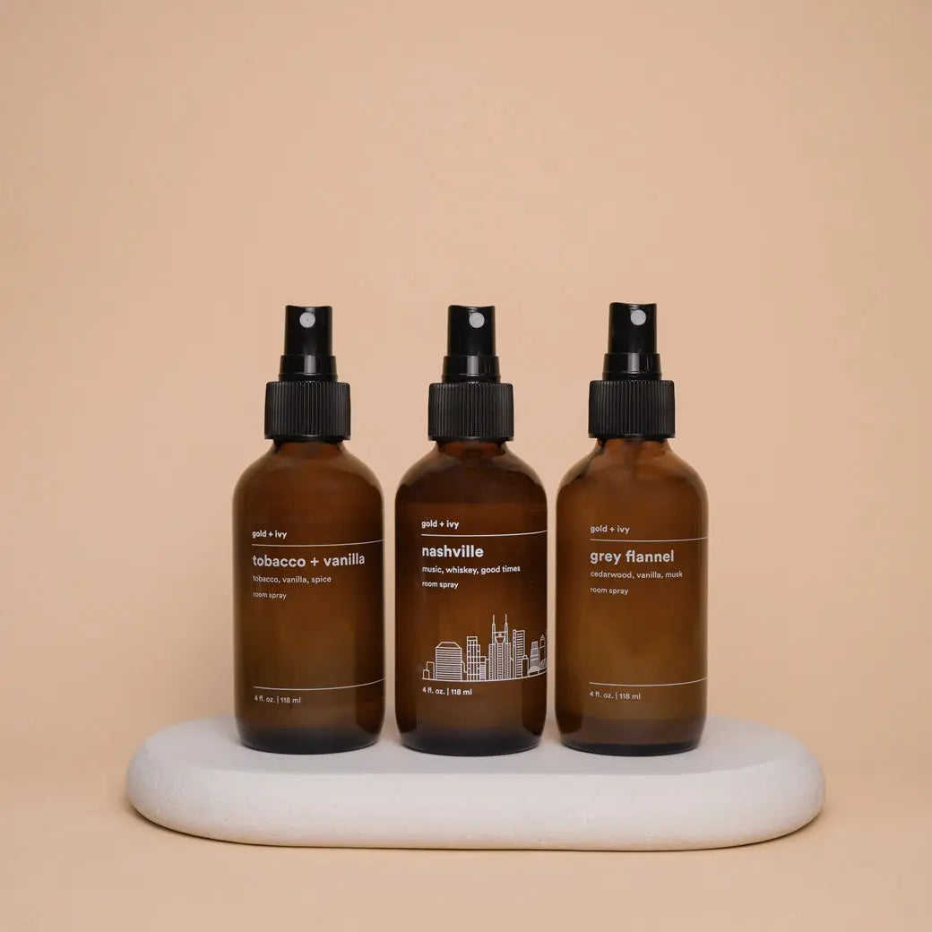 Grey flannel room + linen spray by gold + ivy, room spray detail photo 3