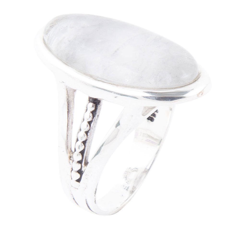 Grey Quartz and Sterling Silver Oval Ring by Barse Jewelry