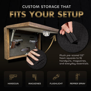 Grizzly Bear Gun Concealment Furniture - Handcrafted Hidden Gun Storage Wall Decor - Hidden Safe Furniture with Magnetic Lock