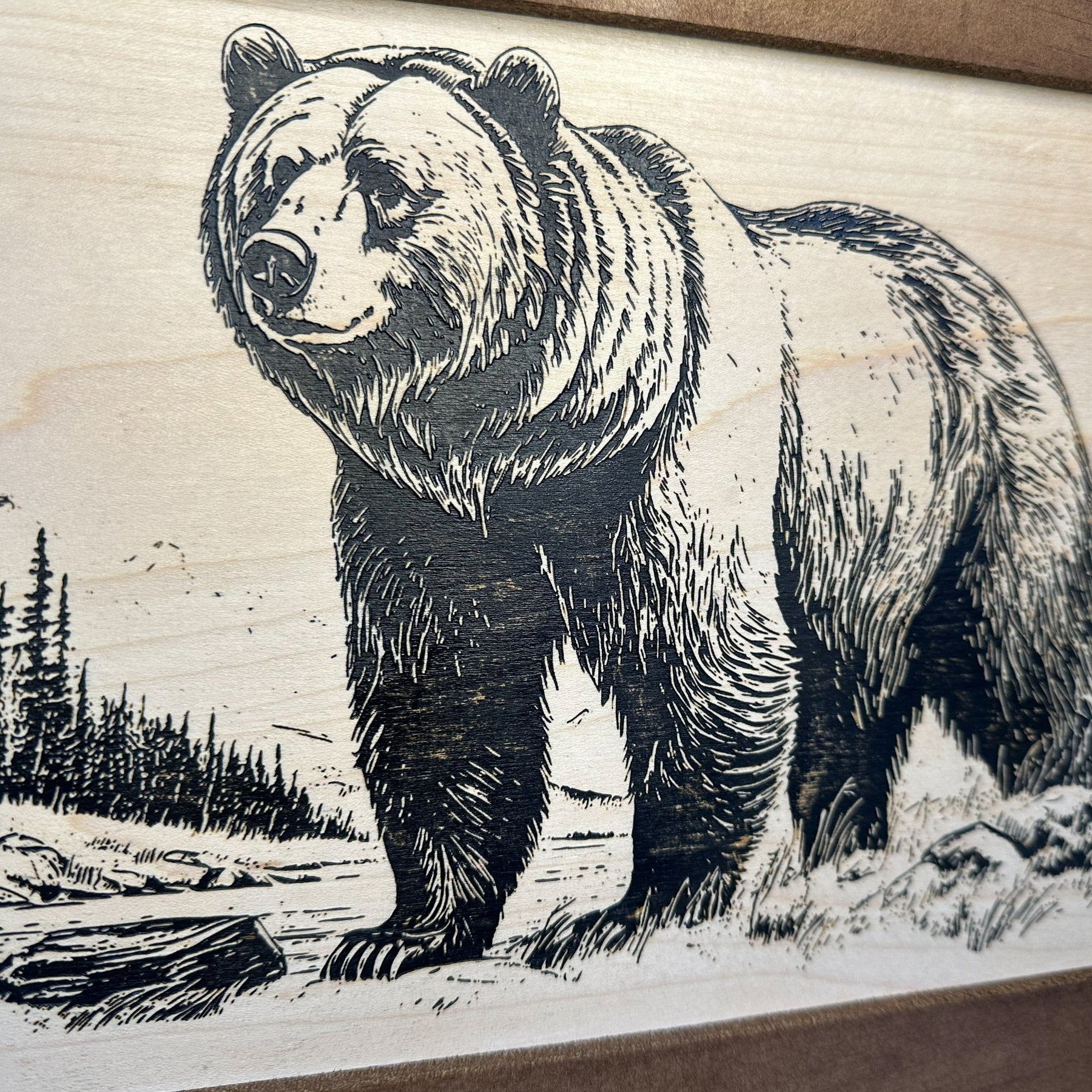 Grizzly Bear Gun Concealment Furniture - Handcrafted Hidden Gun Storage Wall Decor - Hidden Safe Furniture with Magnetic Lock