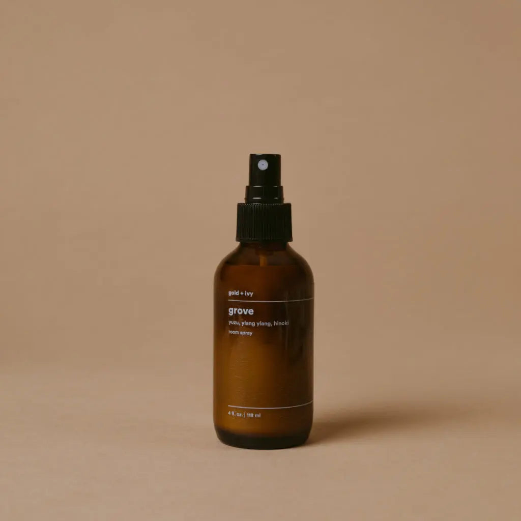 Grove room spray by gold + ivy, scented candle detail photo 3