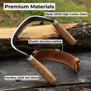 Half-Rounded Drawknife (Inshave) with Leather Sheath, 15 cm (5.9 inches) detail view by Sharky Forged Steel Tools