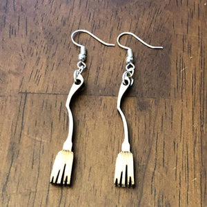 Witch Broom Wooden Dangle Earrings | Halloween Spooky Jewelry by Cate's Concepts, LLC, handmade jewelry detail photo 3