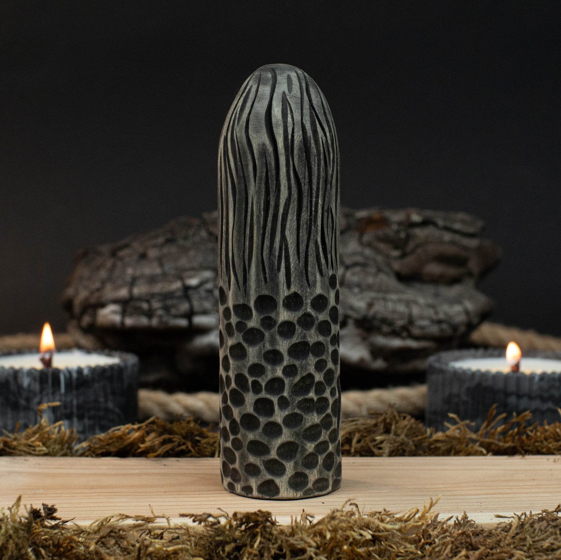 Hand-Carved Eir Figurine – 14 cm (5.7 inches) Wooden Norse Goddess of Healing Statue detail view by Sharky Forged Steel Tools