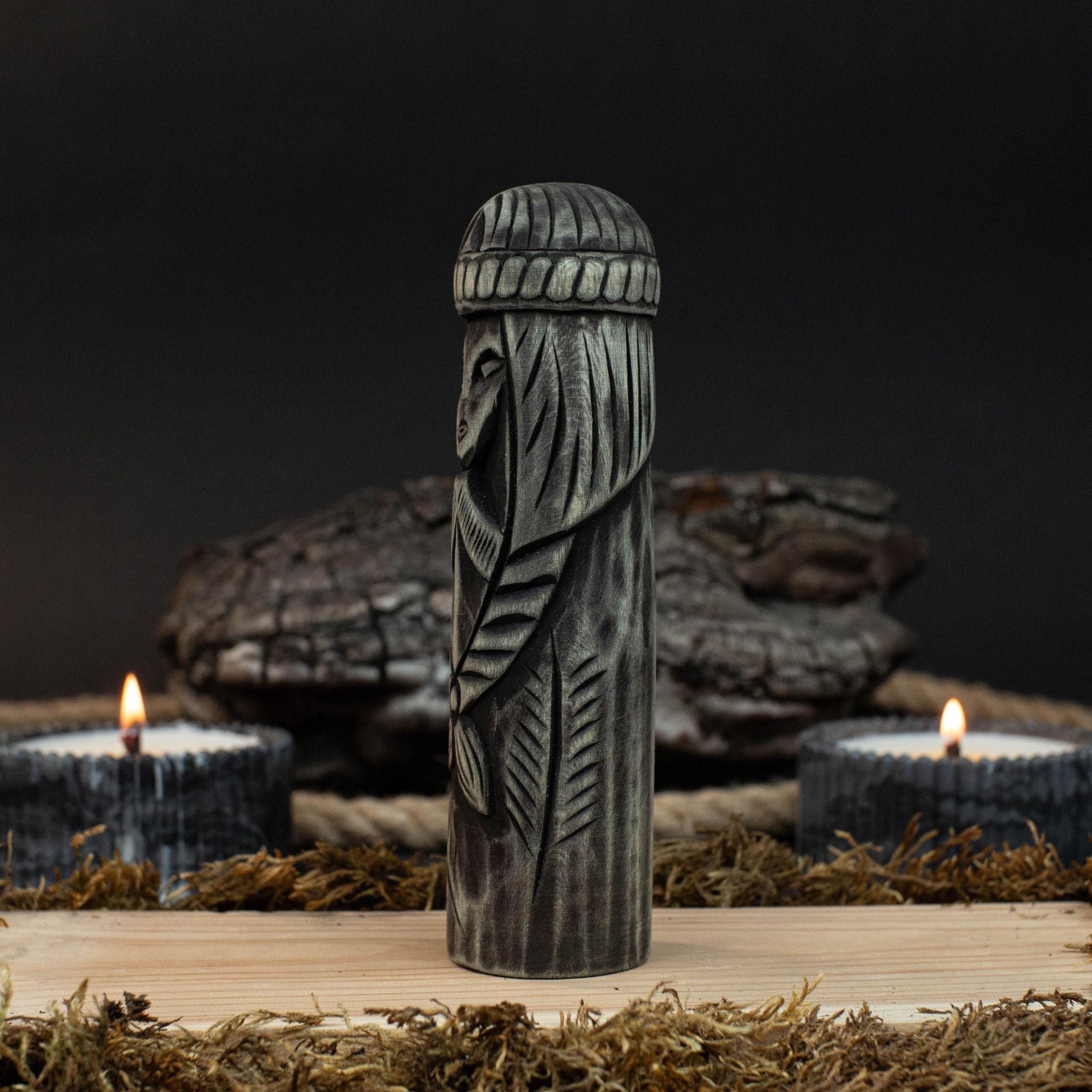 Hand-Carved Freyja Figurine – 14 cm (5.7 inches) Wooden Scandinavian Goddess Statue detail view by Sharky Forged Steel Tools