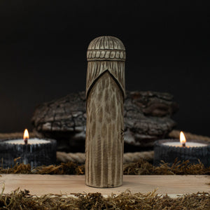 Hand-Carved Freyja Statue – 14 cm (5.7 inch) Wooden Norse Goddess Altar Figurine detail view by Sharky Forged Steel Tools
