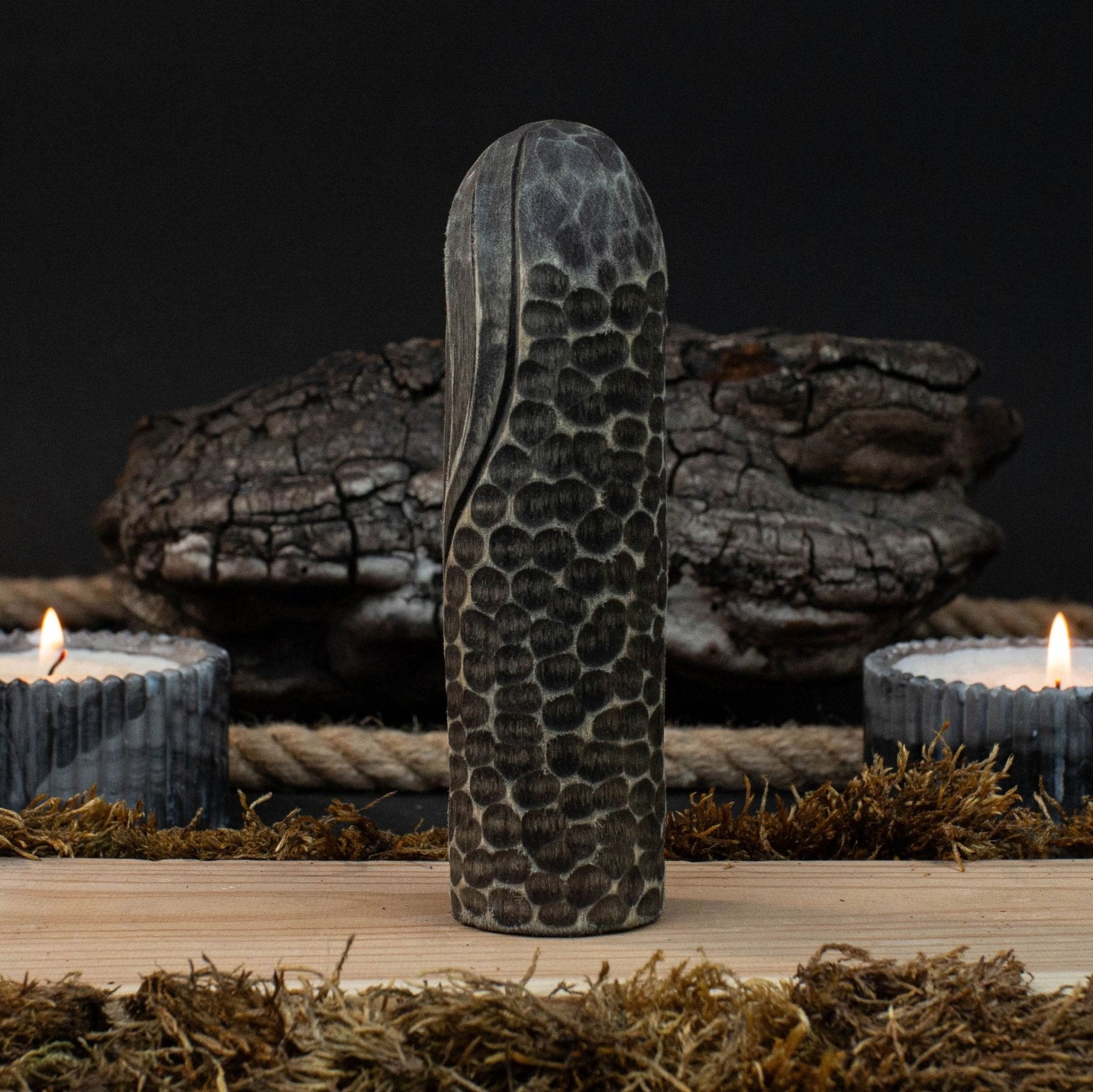 Hand-Carved Odin Figurine – 13 cm (5.1 inches) Wooden Norse God Sculpture detail view by Sharky Forged Steel Tools
