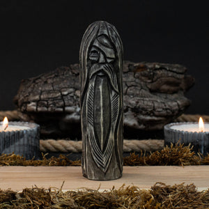 Hand-Carved Odin Figurine – 13 cm (5.1 inches) Wooden Norse God Sculpture by Sharky Forged Steel Tools