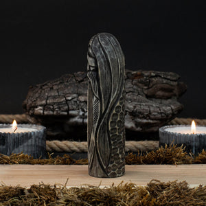 Hand-Carved Odin Figurine – 13 cm (5.1 inches) Wooden Norse God Sculpture detail view by Sharky Forged Steel Tools