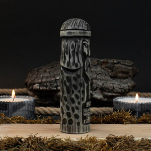 Hand-Carved Thor Figurine – 14 cm (5.7 inches) Wooden Scandinavian God Statue detail view by Sharky Forged Steel Tools