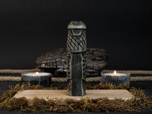 Hand-Carved Vidar Figurine – 14 cm (5.7 inches) Wooden Norse God of Vengeance Statue detail view by Sharky Forged Steel Tools