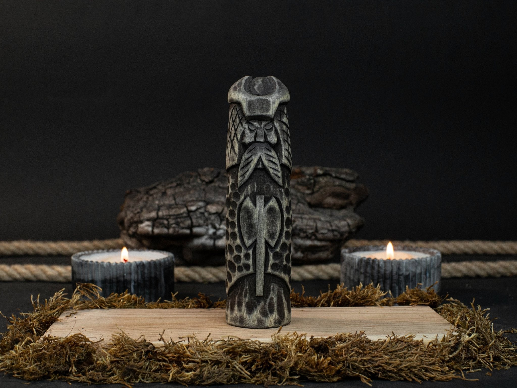 Hand-Carved Vidar Figurine – 14 cm (5.7 inches) Wooden Norse God of Vengeance Statue by Sharky Forged Steel Tools