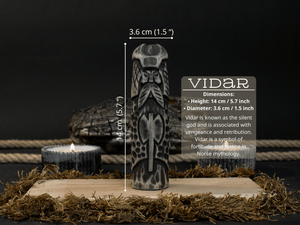 Hand-Carved Vidar Figurine – 14 cm (5.7 inches) Wooden Norse God of Vengeance Statue detail view by Sharky Forged Steel Tools