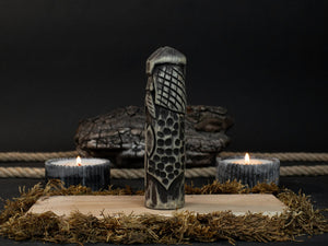 Hand-Carved Vidar Figurine – 14 cm (5.7 inches) Wooden Norse God of Vengeance Statue detail view by Sharky Forged Steel Tools