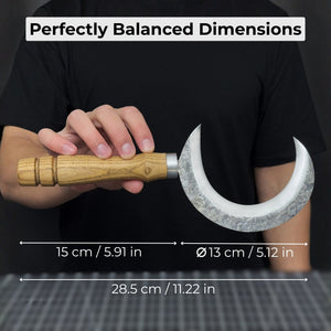 Hand-Forged Athame Ritual Witch Sickle, ⌀ 13 cm (5.12 inches) detail view by Sharky Forged Steel Tools