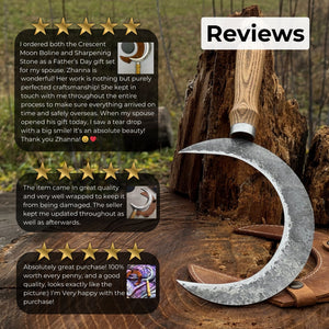 Hand-Forged Athame Ritual Witch Sickle, ⌀16.5 cm (6.5 inches) detail view by Sharky Forged Steel Tools