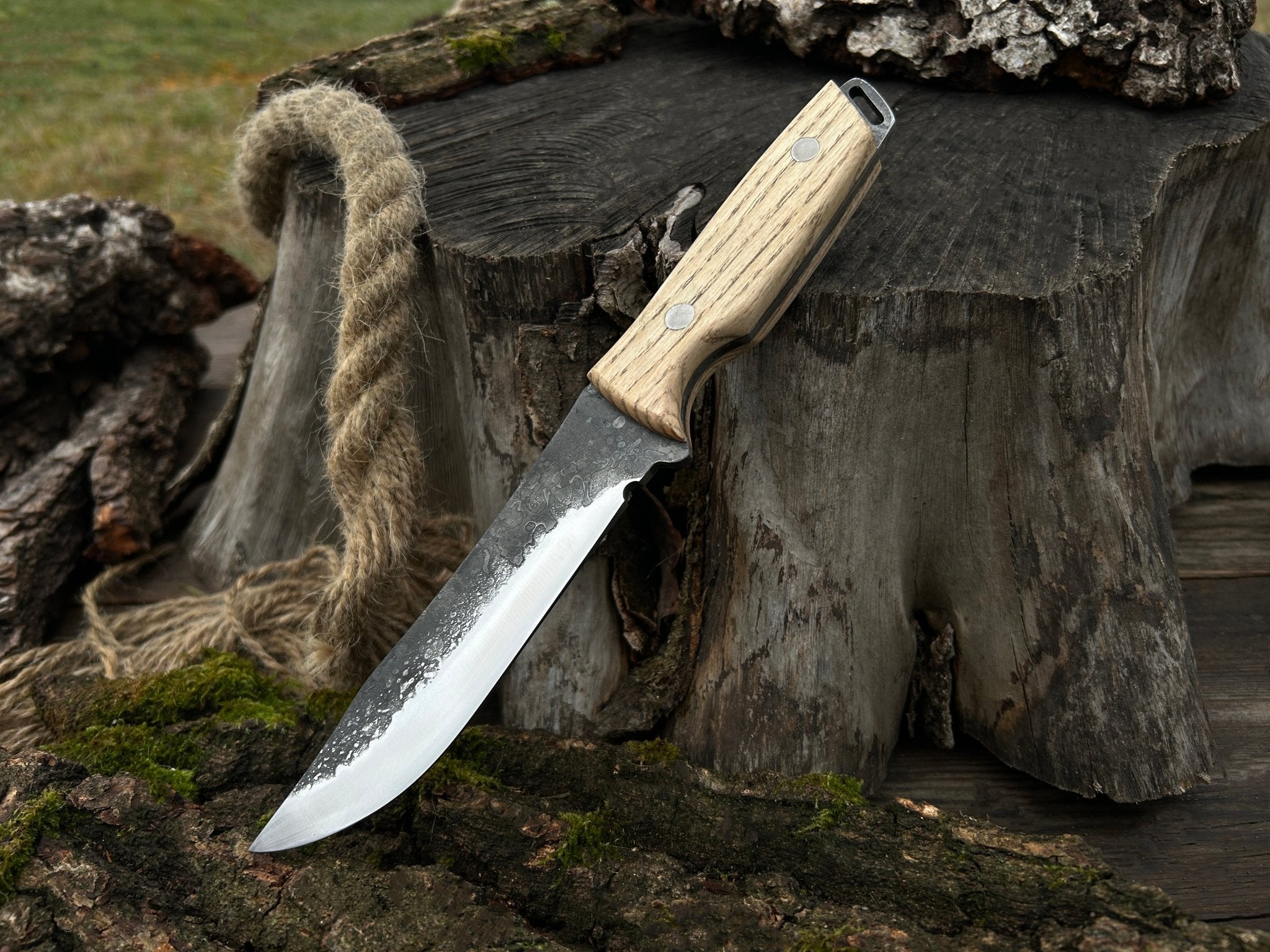 Hand-Forged Bushcraft Knife, 12 cm (4.72 inches) by Sharky Forged Steel Tools