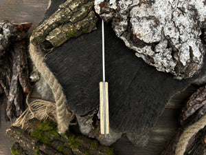 Hand-Forged Bushcraft Knife, 12 cm (4.72 inches) detail view by Sharky Forged Steel Tools