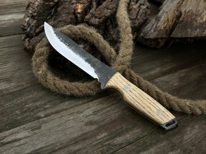 Hand-Forged Bushcraft Knife, 12 cm (4.72 inches) detail view by Sharky Forged Steel Tools