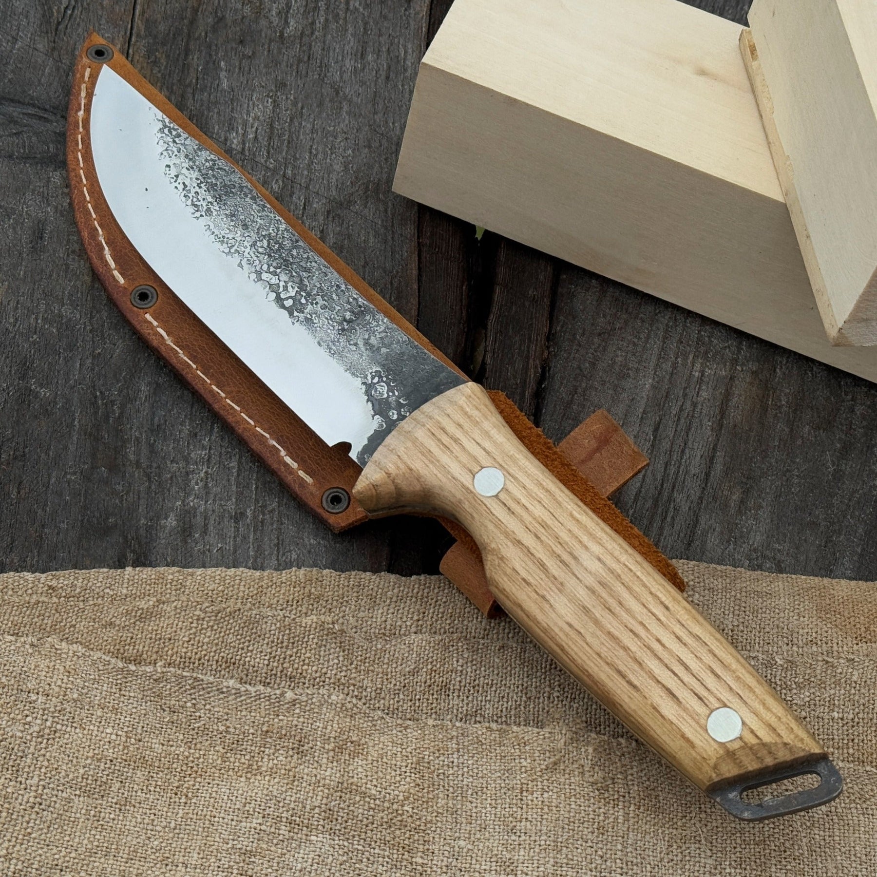 Hand-Forged Bushcraft Knife, 12 cm (4.72 inches) by Sharky Forged Steel Tools