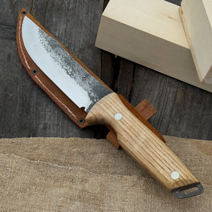 Hand-Forged Bushcraft Knife, 12 cm (4.72 inches) by Sharky Forged Steel Tools
