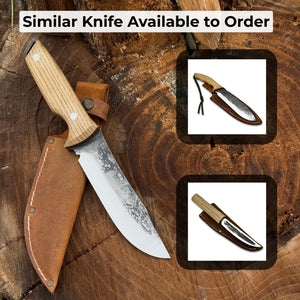 Hand-Forged Bushcraft Knife, 12 cm (4.72 inches) detail view by Sharky Forged Steel Tools