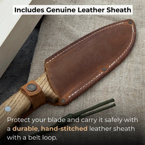 Hand-Forged Bushcraft Knife, 15.5 cm (6.1 inches) detail view by Sharky Forged Steel Tools