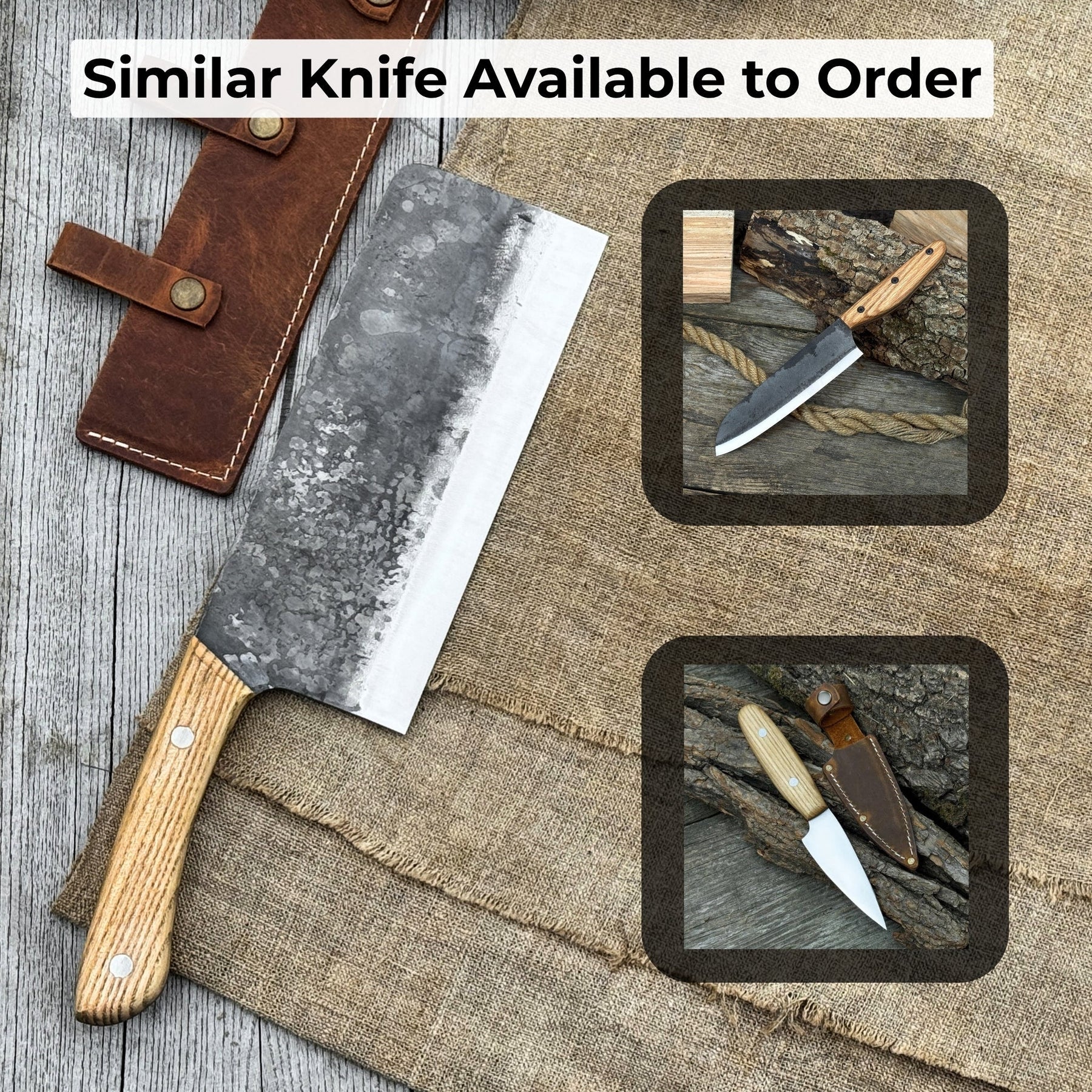 Hand-Forged Bushcraft Knife, 20.5 cm (8.07 inches) detail view by Sharky Forged Steel Tools
