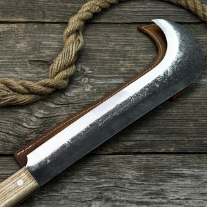 Hand-Forged Bushcraft Knife, 27 cm (10.6 inches) detail view by Sharky Forged Steel Tools
