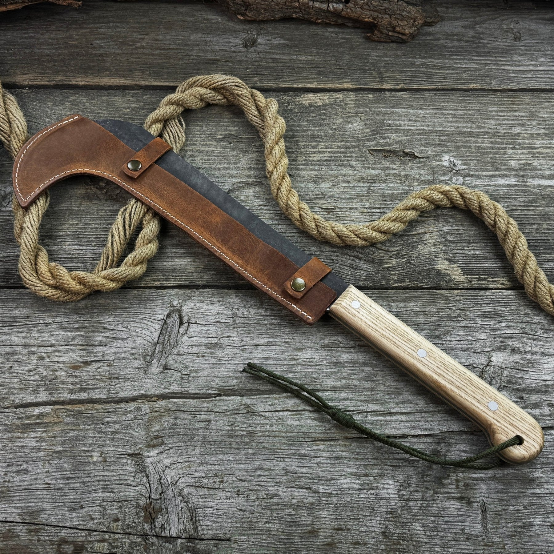 Hand-Forged Bushcraft Knife, 27 cm (10.6 inches) detail view by Sharky Forged Steel Tools