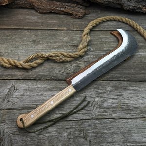 Hand-Forged Bushcraft Knife, 27 cm (10.6 inches) detail view by Sharky Forged Steel Tools