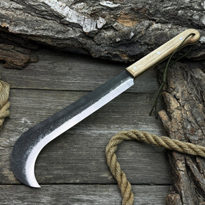 Hand-Forged Bushcraft Knife, 27 cm (10.6 inches) detail view by Sharky Forged Steel Tools