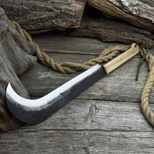 Hand-Forged Bushcraft Knife, 27 cm (10.6 inches) detail view by Sharky Forged Steel Tools