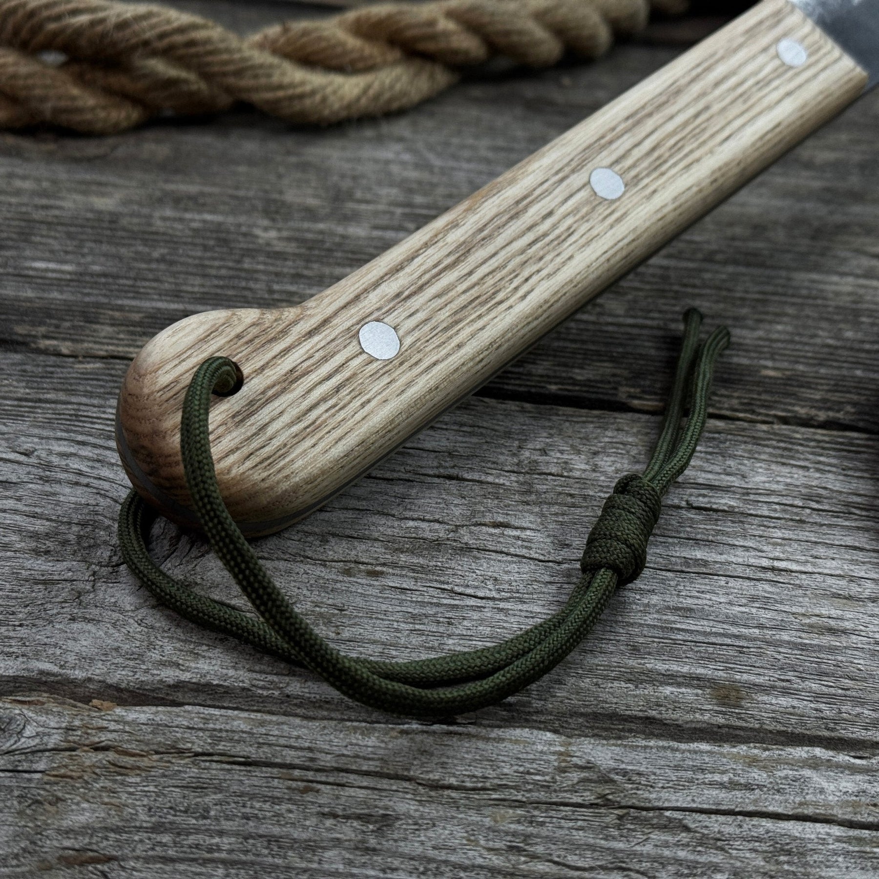 Hand-Forged Bushcraft Knife, 27 cm (10.6 inches) detail view by Sharky Forged Steel Tools