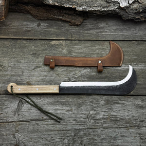 Hand-Forged Bushcraft Knife, 27 cm (10.6 inches) detail view by Sharky Forged Steel Tools