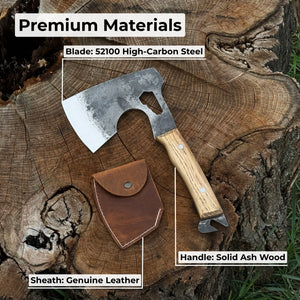 Hand-Forged Camping (Chopping) Axe, 0.6 kg (1.32 Ibs) detail view by Sharky Forged Steel Tools