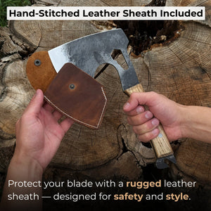 Hand-Forged Camping (Chopping) Axe, 0.6 kg (1.32 Ibs) detail view by Sharky Forged Steel Tools