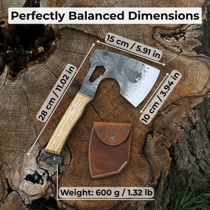 Hand-Forged Camping (Chopping) Axe, 0.6 kg (1.32 Ibs) detail view by Sharky Forged Steel Tools