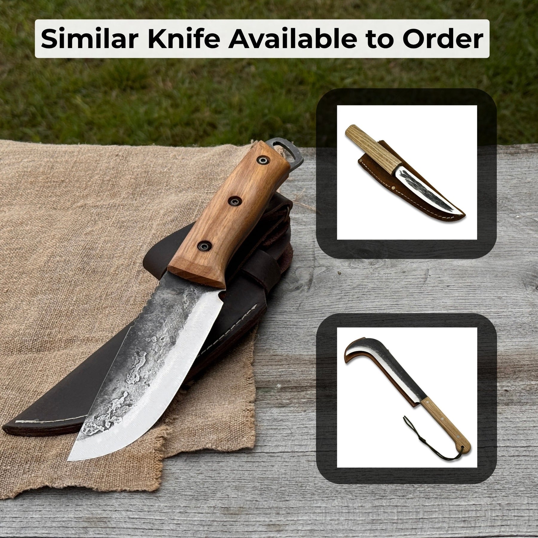 Hand-Forged Camping Knife, 12.5 cm (4.9 inches) detail view by Sharky Forged Steel Tools
