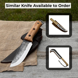 Hand-Forged Camping Knife, 12.5 cm (4.9 inches) detail view by Sharky Forged Steel Tools