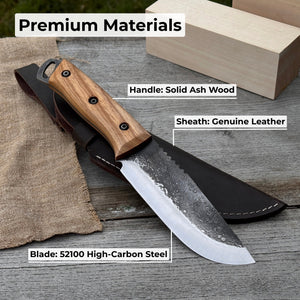 Hand-Forged Camping Knife, 12.5 cm (4.9 inches) detail view by Sharky Forged Steel Tools