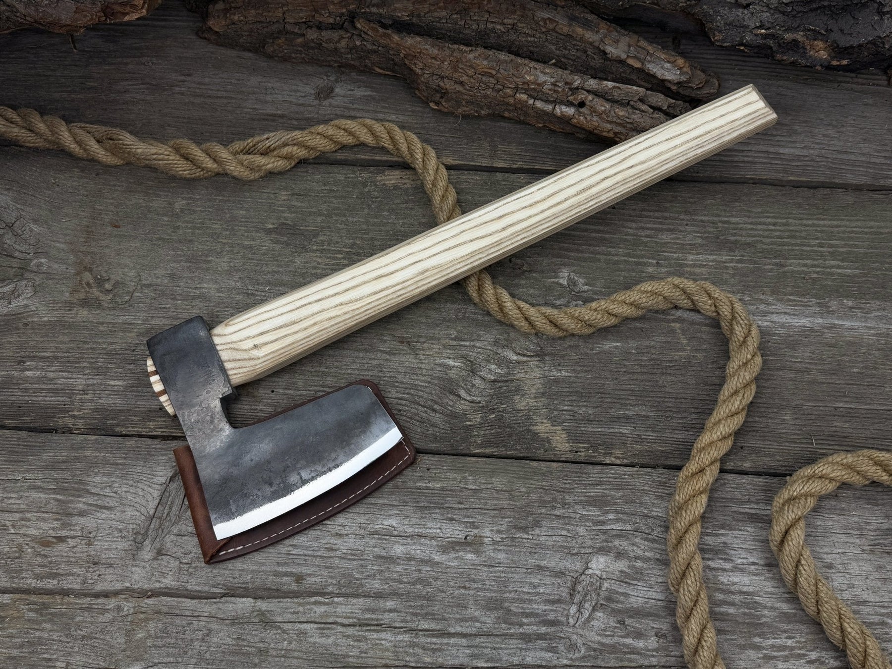 Hand-Forged Carpenter's Axe with Belt Loop, 0.84 kg (1.85 lb) detail view by Sharky Forged Steel Tools