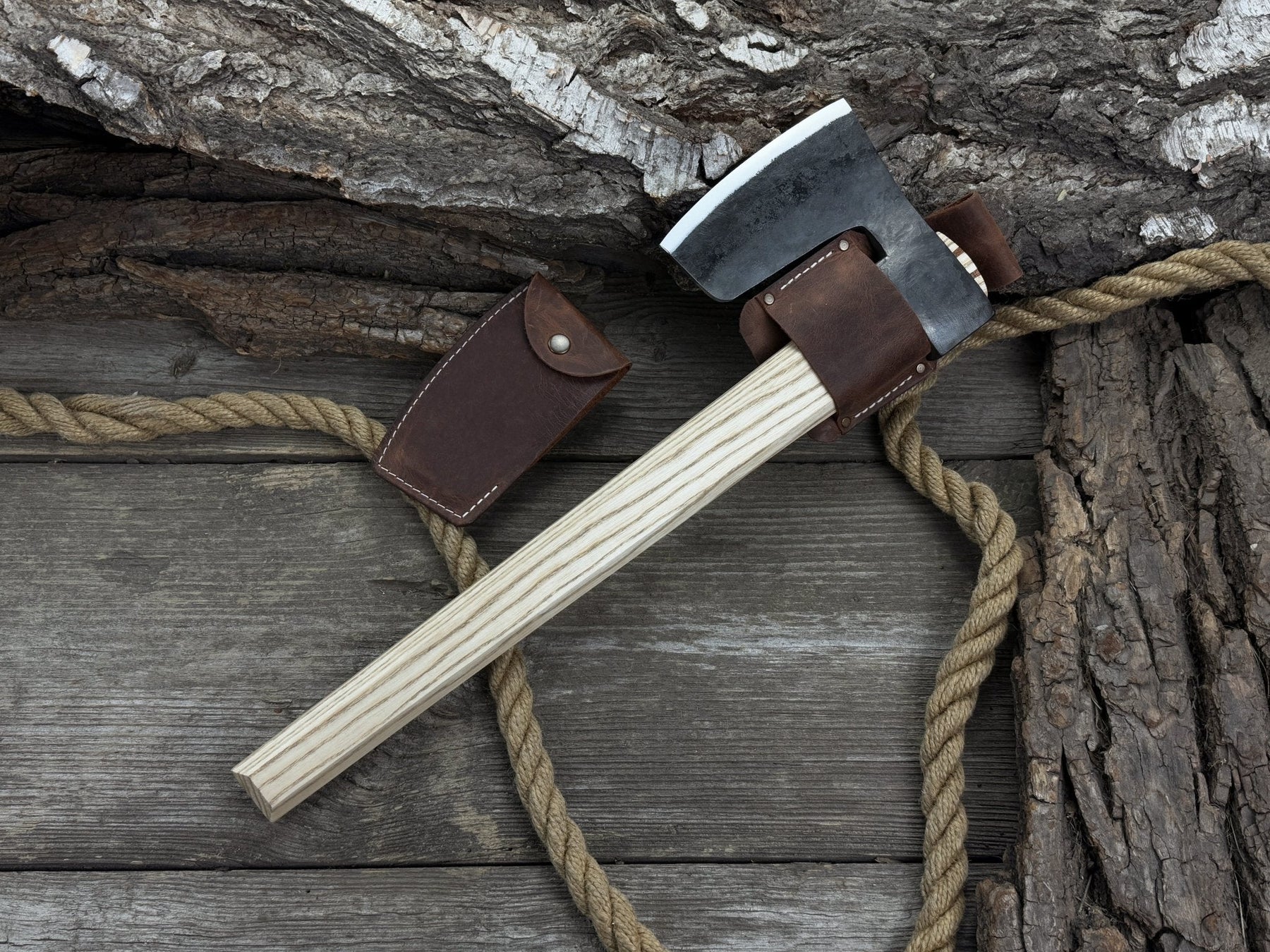 Hand-Forged Carpenter's Axe with Belt Loop, 0.84 kg (1.85 lb) by Sharky Forged Steel Tools