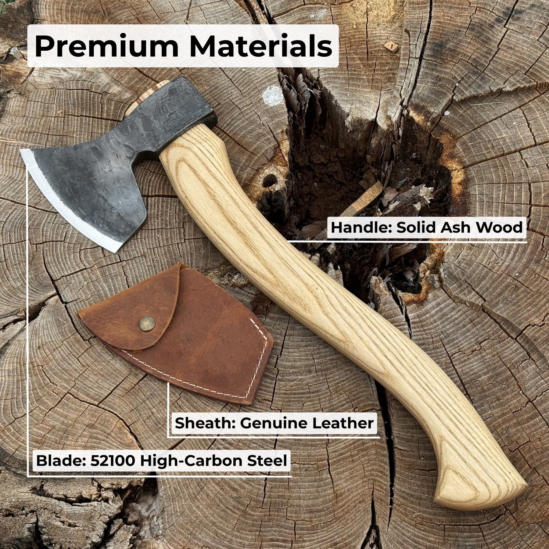 Hand-Forged Carving Axe, 1.05 kg (2.31 Ib) detail view by Sharky Forged Steel Tools