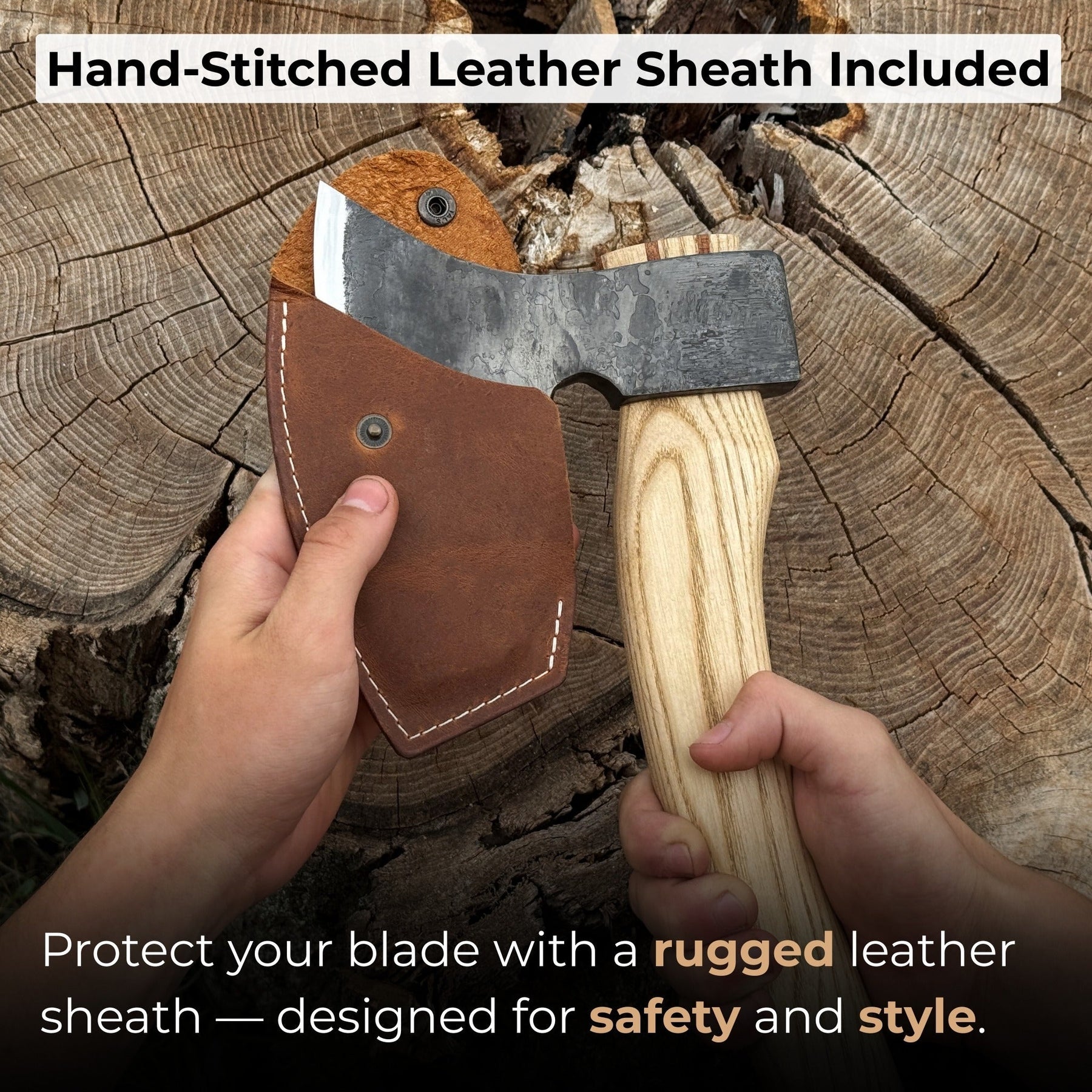 Hand-Forged Carving Axe, 1.05 kg (2.31 Ib) detail view by Sharky Forged Steel Tools